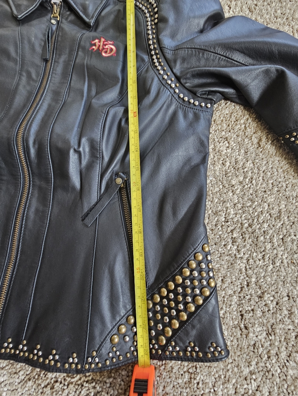 Harley-Davidson Studded Leather Jacket | Embroidered Back Logo | Moto Style - Picture 8 of 12